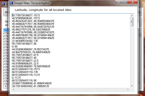 Converted tiles to lat, long Converted tiles to lat, long