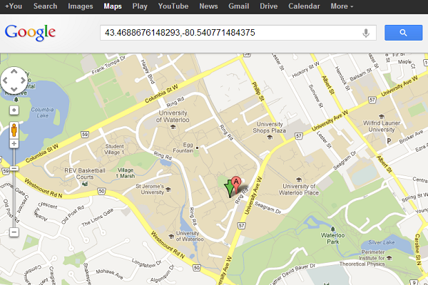 Google Maps longitude, latitude view Google Maps longitude, latitude view