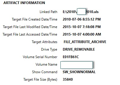 Artifact information