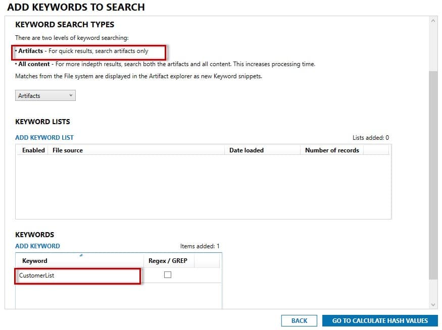 Adding keywords to search