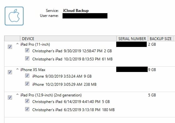 iCloud Backup Acquisition