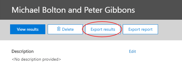 Export results