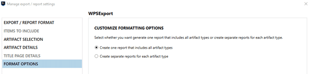 Customize formatting options