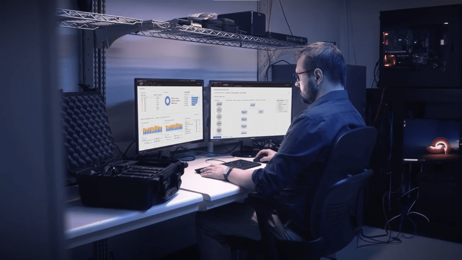 Magnet digital forensics software in use in the lab.