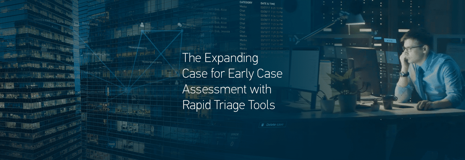 A decorative header for the Case for Early Case Assessment with Rapid Triage Tools