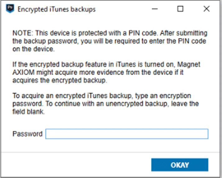 The Encrypted iTunes backups prompt in iOS 16.