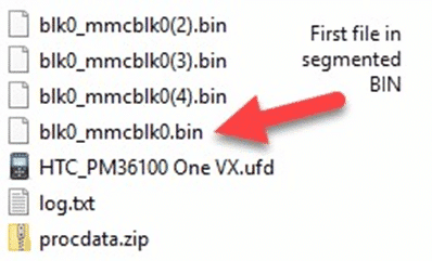 A screenshot showing Segmented BIN