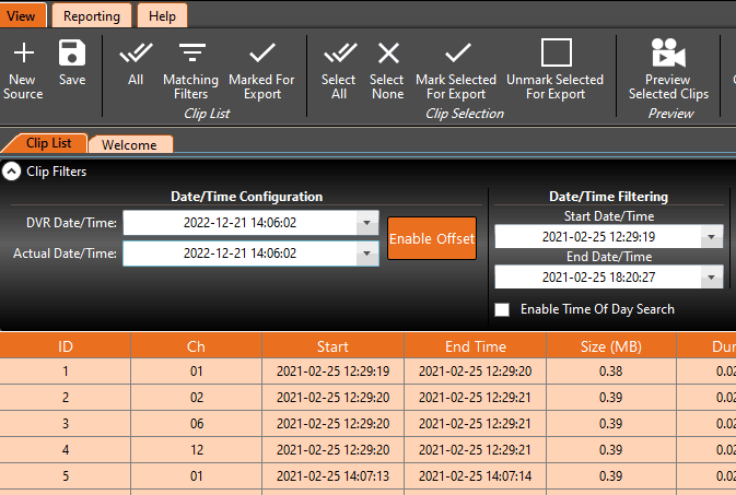 Image 10. Date/Time Configuration in DVR Examiner 2.9.4