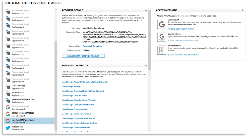 A screenshot of the AXIOM Cloud Insights Dashboard in Magnet AXIOM 6.0.