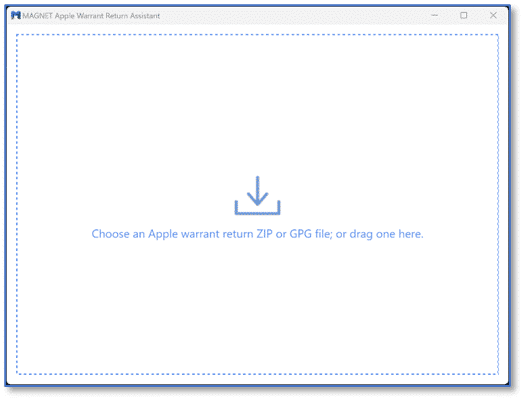 A screenshot of the MAGNET Apple Warrant Return Assistant free digital forensics tool.