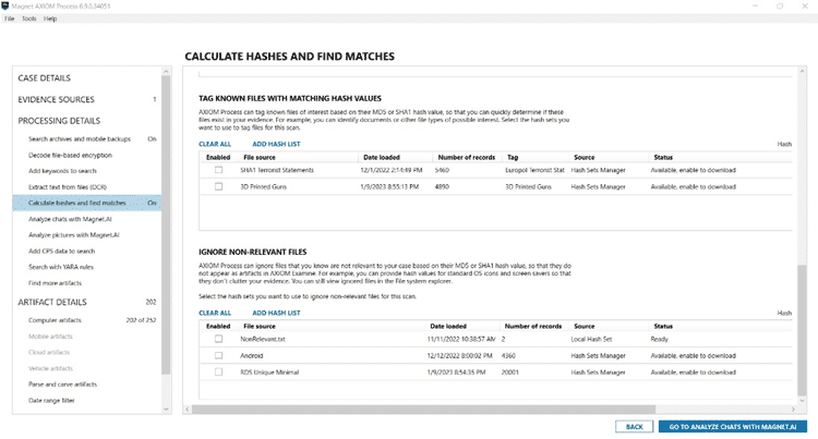 MAGNET Hash Sets Manager