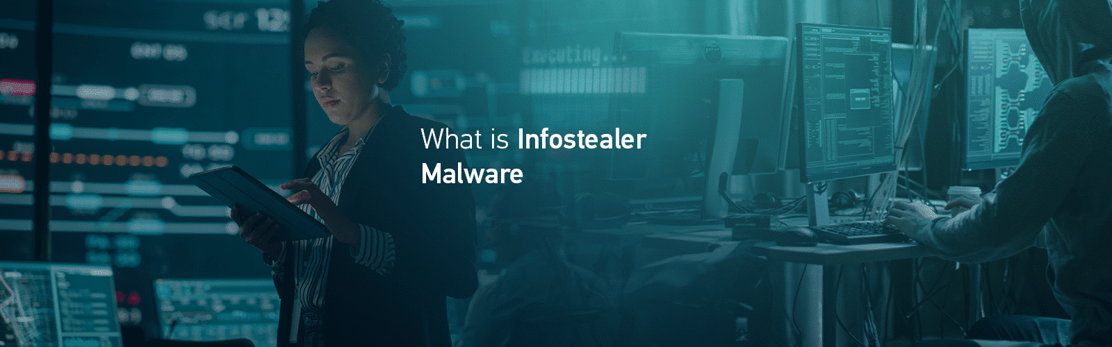 A decorative header for the What is Infostealer Malware" post