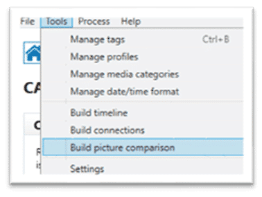 Figure 15: “Build picture comparison” in the tools menu.