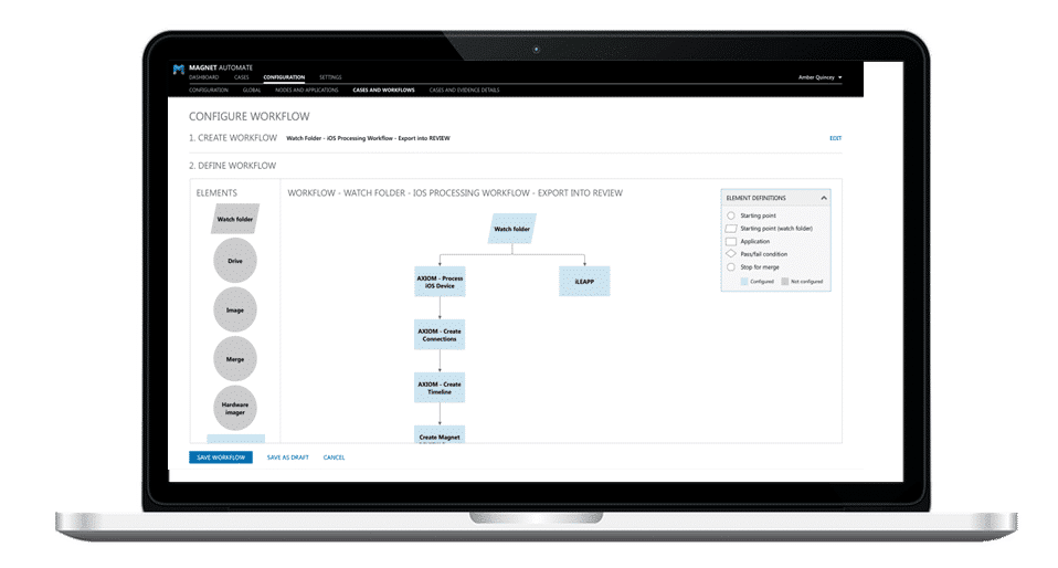 Figure 17: Configure Workflow in Magnet AUTOMATE for faster CSAM investigations.