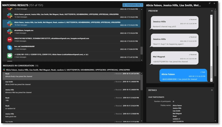 A screenshot of the New Threaded Chat View in AXIOM 7.1.