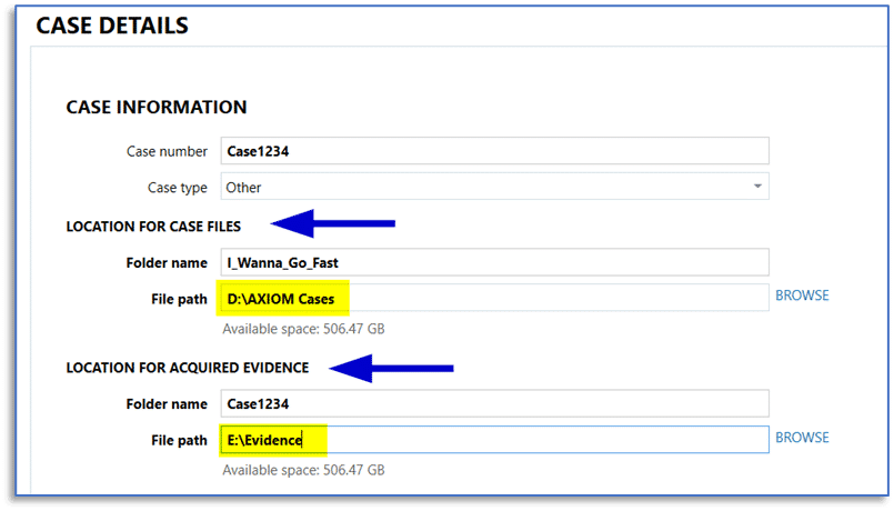 A screenshot of the AXIOM Process Case Details Screen.
