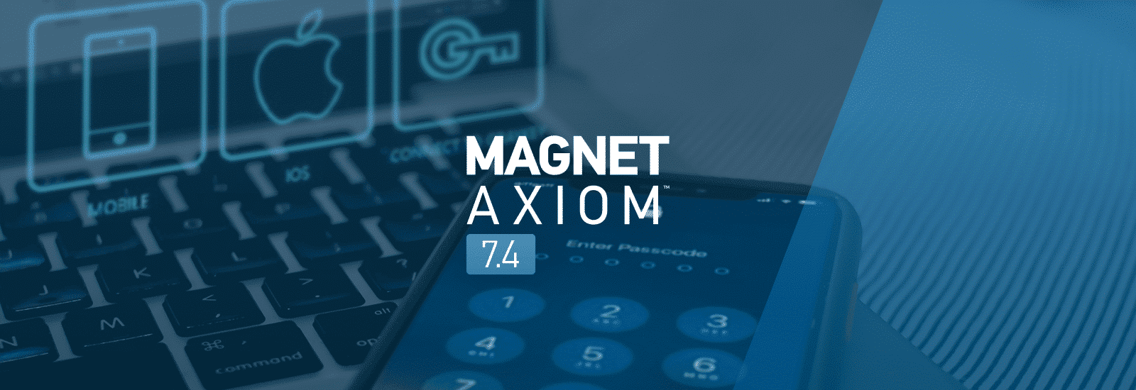 A decorative header for the Magnet AXIOM 7.4 release