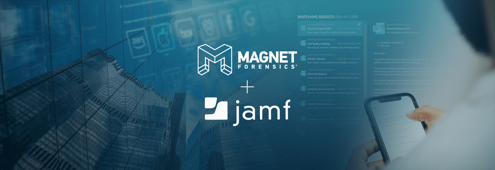 A decorative header for the Magnet Forensics and Jamf Partnership blog