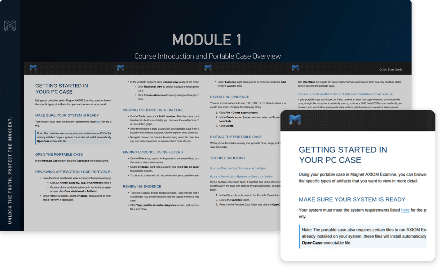 Module 1 training screen