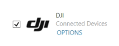 A screenshot of the "DJI Connected Devices Options" screen in Magnet AXIOM Process.