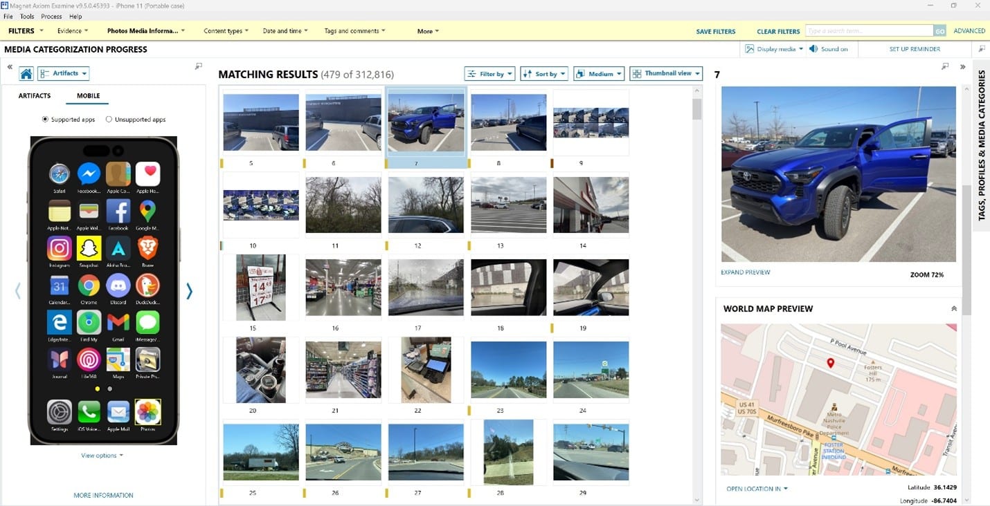 A screenshot of Portable Case's Mobile View.
