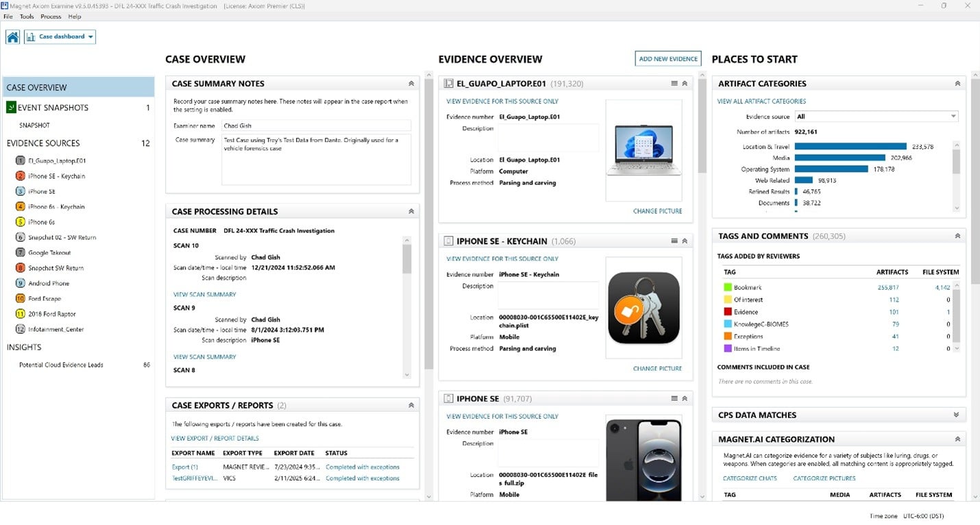 A screenshot of Portable Case's Case Dashboard.