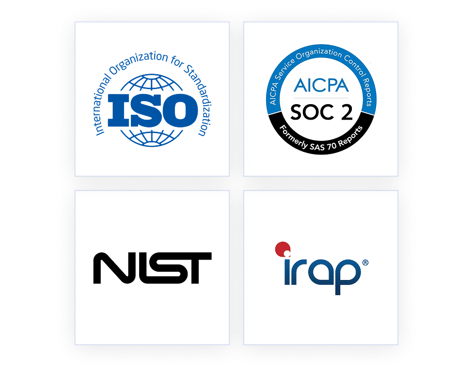 ISO, SOC 2, and NIST certifications