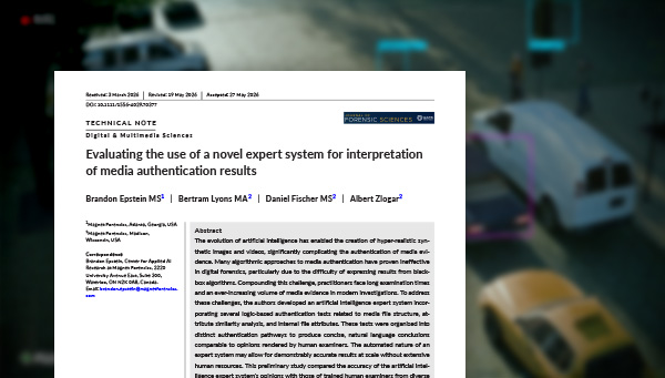 Evaluating the use of a novel expert system for interpretation of media authentication results